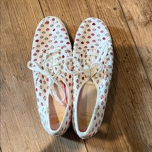Keds White Sneakers with Lip Print - Kate Spade size 8